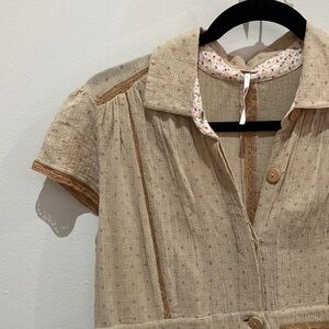 Free People Cream Cottage Core Dress